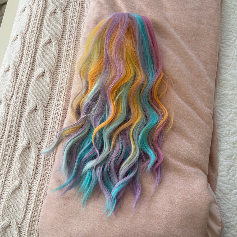 Rainbow synthetic wig